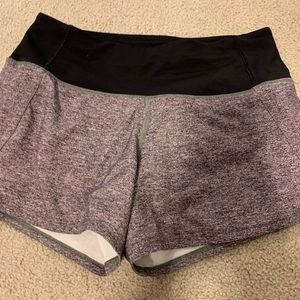 Grey and black lululemon shorts